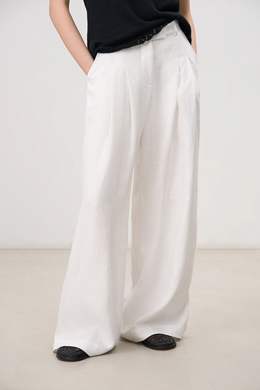 Wide trousers made of natural fabric - BRUSNIKA Women Clothes