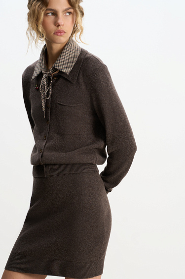 Cashmere and wool mini skirt - BRUSNIKA Women Clothes