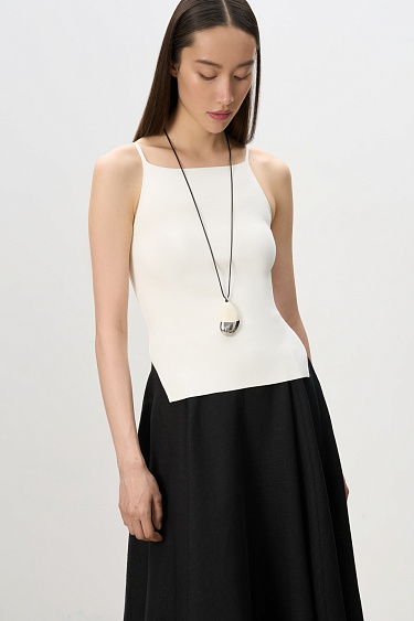 Viscose top with side cutouts - BRUSNIKA Women Clothes
