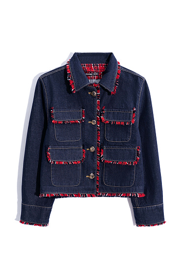 Denim jacket with fringe - BRUSNIKA Women Clothes