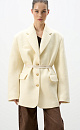 Wool jacket with eco-leather belt - BRUSNIKA. Women clothes