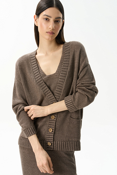 100% linen knit cardigan - BRUSNIKA Women Clothes