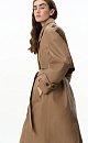 Eco-leather trench coat with a yoke - BRUSNIKA. Women clothes