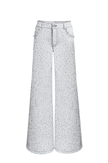 Straight jeans with fringes - BRUSNIKA Women Clothes