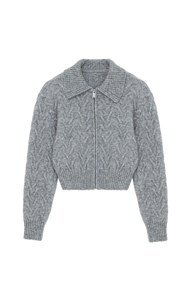Zippered knit bomber jacket - BRUSNIKA Women Clothes