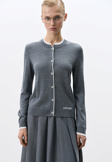 Cardigan with cuffs and a collar - BRUSNIKA Women Clothes