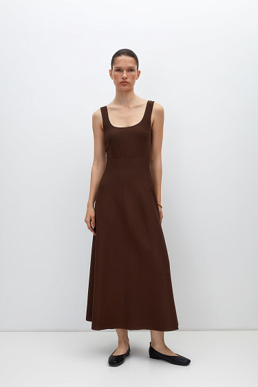 Knitted dress with flared skirt - BRUSNIKA Women Clothes