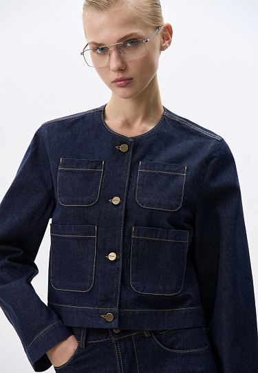 Denim jacket with patch pockets - BRUSNIKA Women Clothes