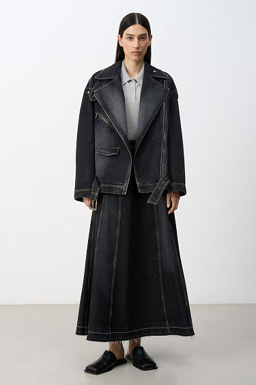 Denim biker jacket - BRUSNIKA Women Clothes