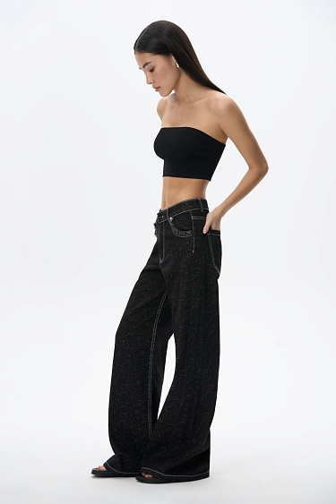 Straight jeans with fringes - BRUSNIKA Women Clothes