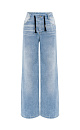 Wide leg jeans with drawstring - BRUSNIKA. Women clothes