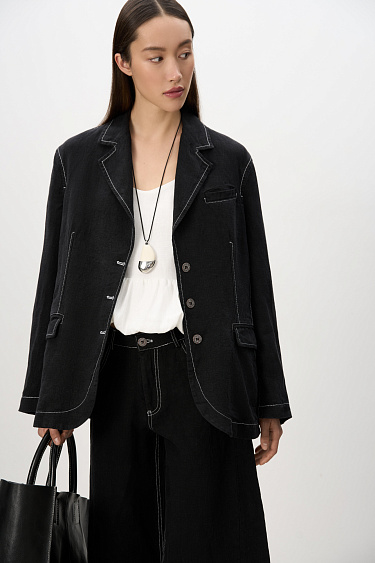 100% linen jacket - BRUSNIKA Women Clothes