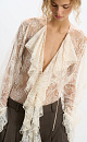 Blouse with lace frill - BRUSNIKA. Women clothes