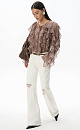 Animal print blouse with flounces - BRUSNIKA. Women clothes