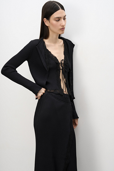 Viscose cardigan with lace - BRUSNIKA Women Clothes