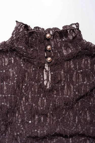 Lace top with sequins - BRUSNIKA Women Clothes