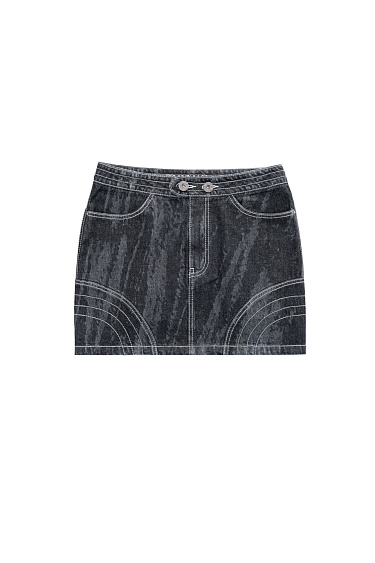 Denim skirt of mini length - BRUSNIKA Women Clothes