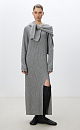 Knitted cashmere and wool dress with slit - BRUSNIKA. Women clothes