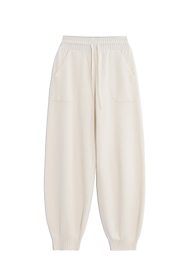 Cashmere and wool banana-fit trousers - BRUSNIKA Women Clothes