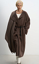 Wool coat with an asymmetrical lapel - BRUSNIKA. Women clothes