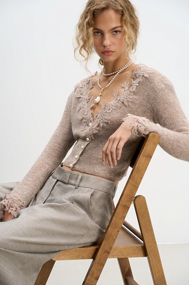 Palazzo trousers made of flannel - BRUSNIKA Women Clothes