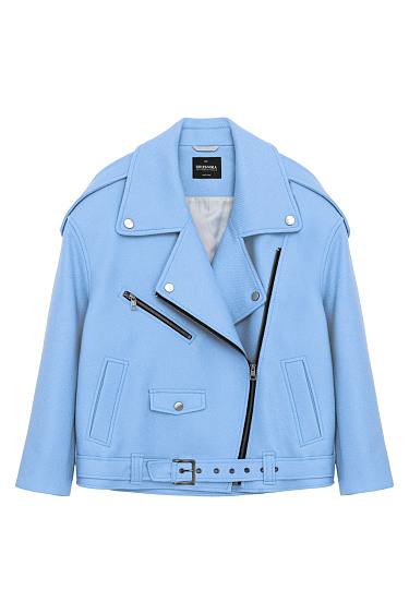 Wool-blend biker jacket - BRUSNIKA Women Clothes
