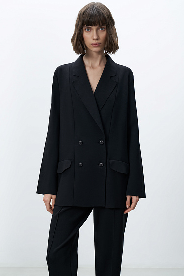 Knitted double-breasted jacket - BRUSNIKA Women Clothes