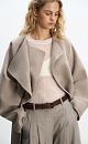 Wool coat with an asymmetrical lapel - BRUSNIKA. Women clothes