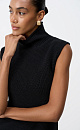 Knitted vest with a high collar - BRUSNIKA. Women clothes