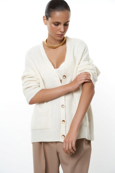 Alpaca wool blend cardigan - BRUSNIKA Women Clothes