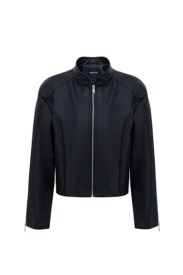 Faux leather bomber jacket - BRUSNIKA Women Clothes