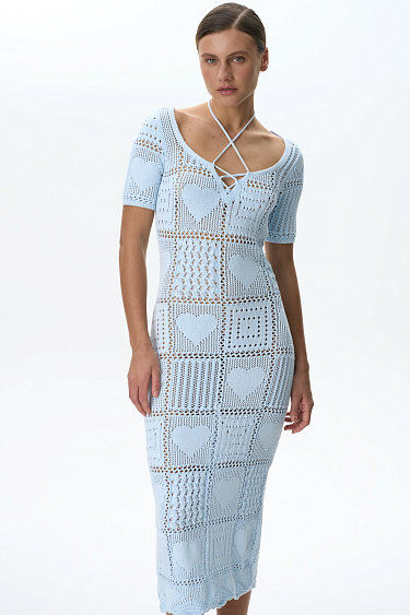Patchwork style knit dress - BRUSNIKA Women Clothes