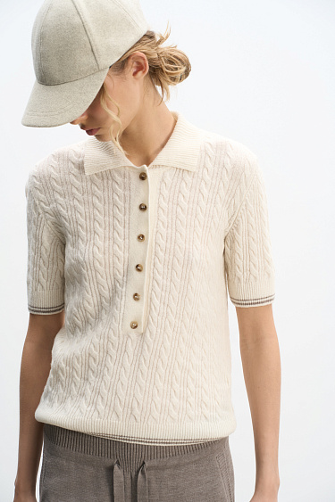 Polo with braids - BRUSNIKA Women Clothes