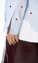 100% cotton shirt with heart-shaped print - BRUSNIKA. Women clothes