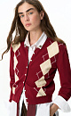 Argyle patterned cardigan - BRUSNIKA. Women clothes