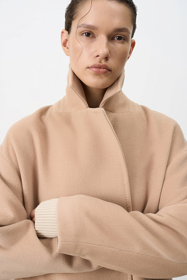 Double-breasted virgin wool coat - BRUSNIKA Women Clothes