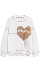 knitted jumper with a heart - BRUSNIKA. Women clothes