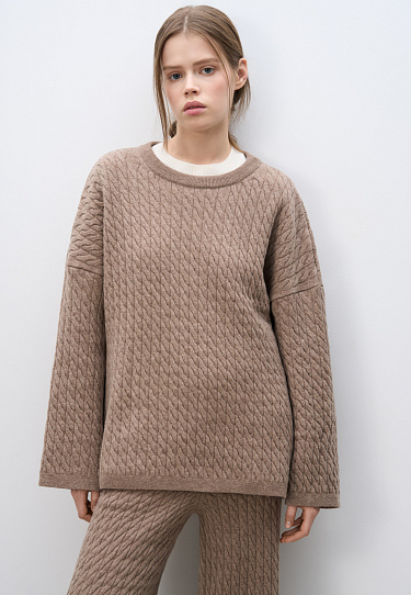 Cable-knit jumper made from 100% extrafine merino wool - BRUSNIKA Women Clothes