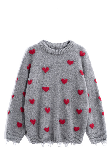 Fox down jumper with heart-shaped print - BRUSNIKA Women Clothes