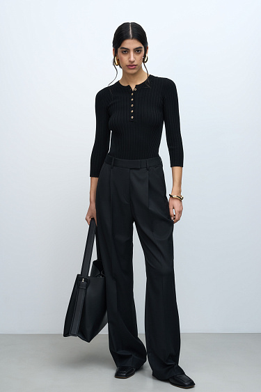 Wide rib-knit jumper - BRUSNIKA Women Clothes