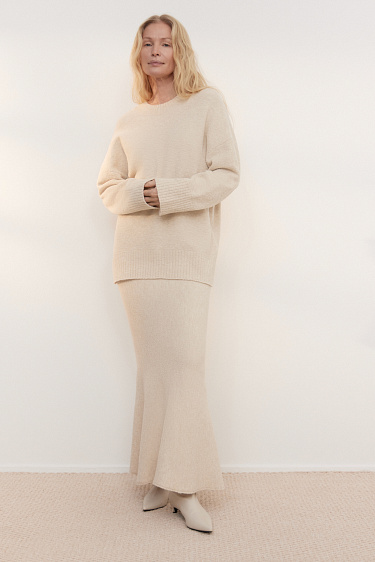 knitted skirt made of bouclé yarn - BRUSNIKA Women Clothes