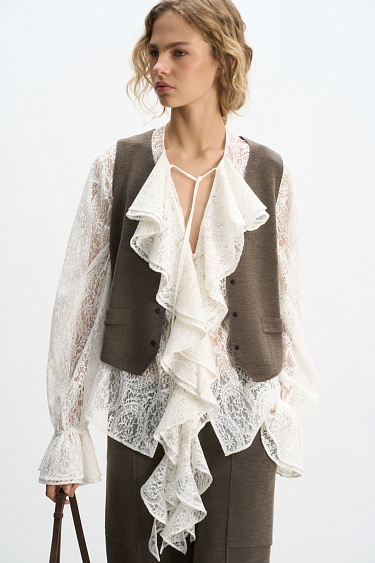 Knitted vest with buttons - BRUSNIKA Women Clothes