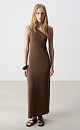 Dress with drapery on the shoulder - BRUSNIKA. Women clothes