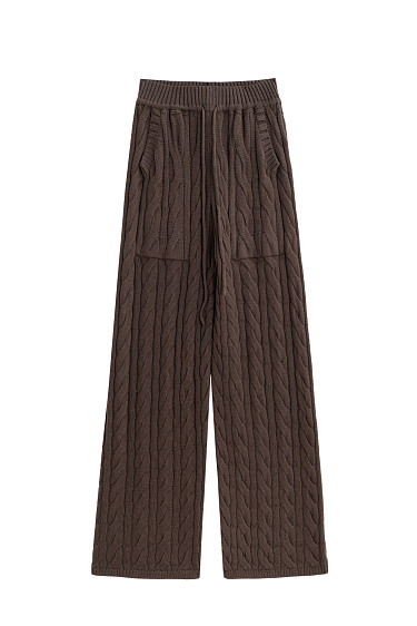 Knitted trousers with braids - BRUSNIKA Women Clothes