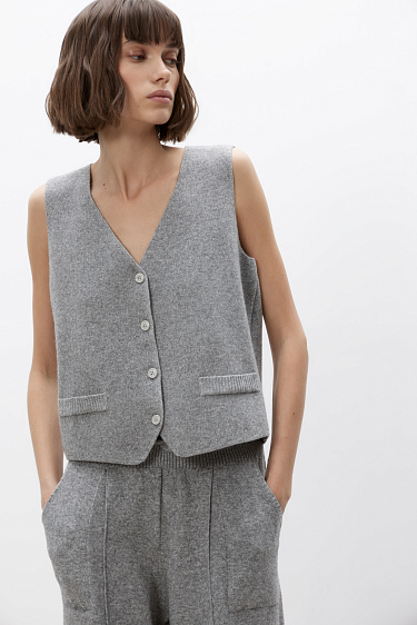 Wool and cashmere knit vest - BRUSNIKA Women Clothes