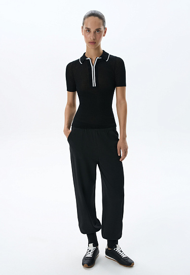 Knitted trousers in a sporty style - BRUSNIKA Women Clothes