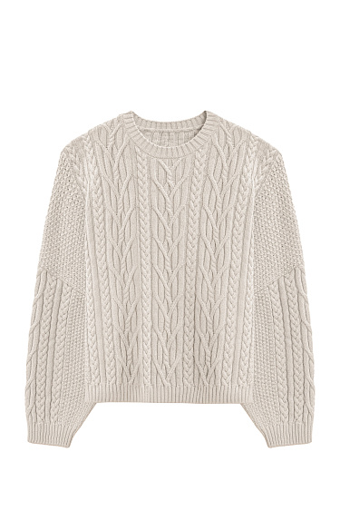 Knitted jumper with braids - BRUSNIKA Women Clothes