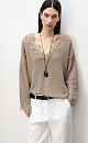 100% linen jumper with lace - BRUSNIKA. Women clothes