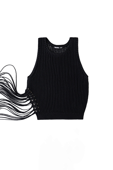 Knitted top with fringe - BRUSNIKA Women Clothes
