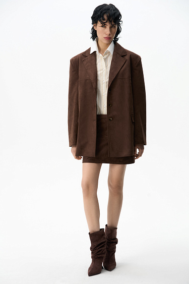 Mini skirt with suede trim - BRUSNIKA Women Clothes